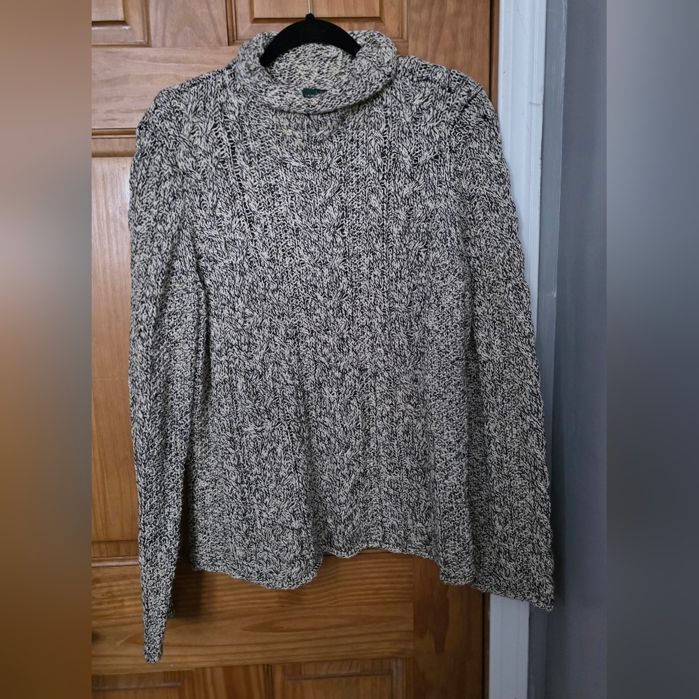 Ralph Lauren Black and Cream Knit Sweater